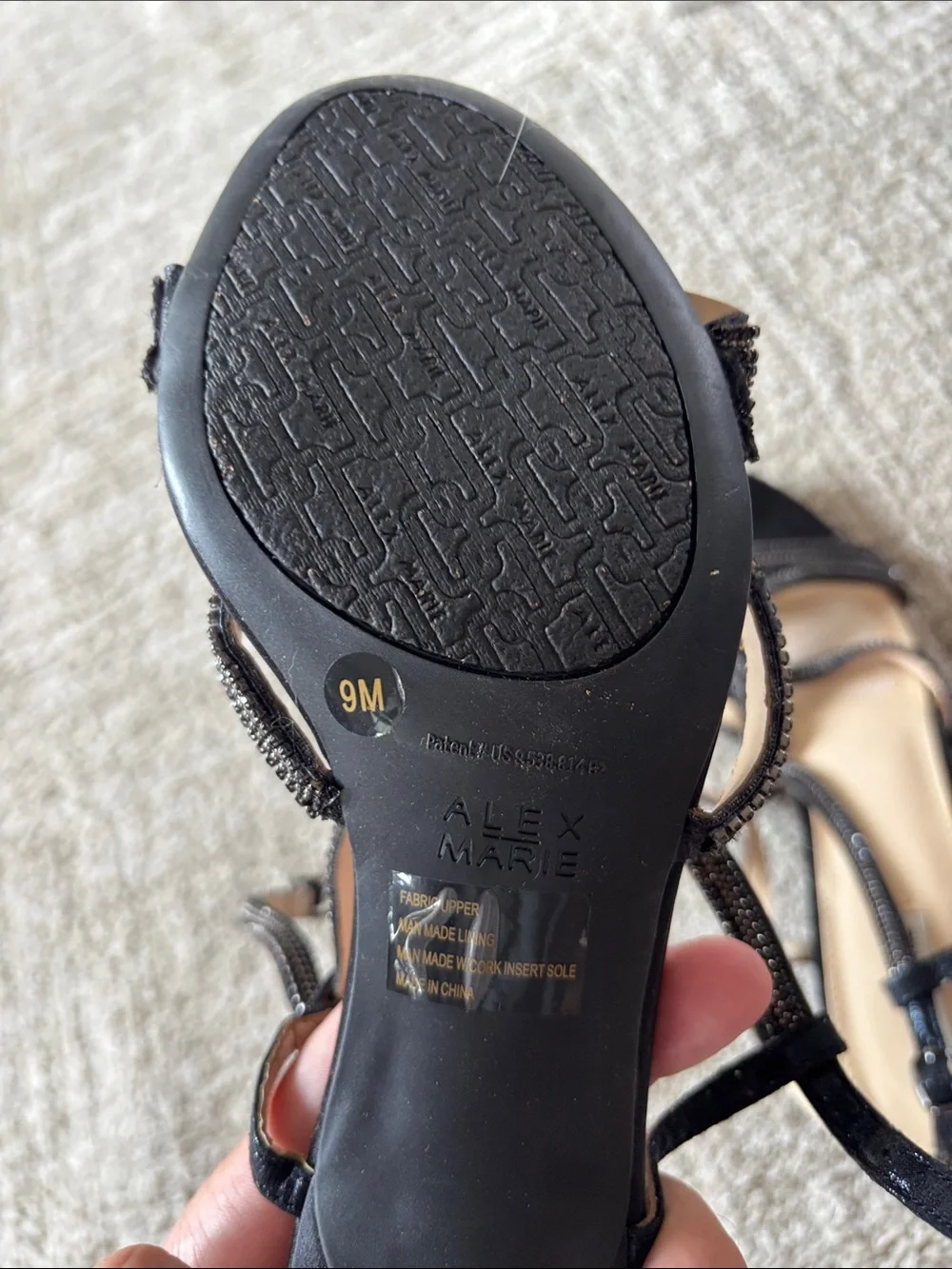 Alex Marie Black Braided Strap Sandals